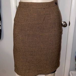 Vintage Brown and Black Tweed Style Pencil Skirt